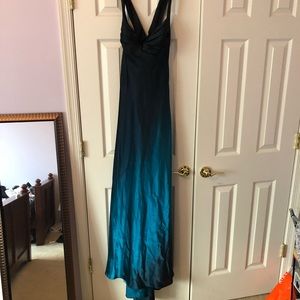 Blue silky gown